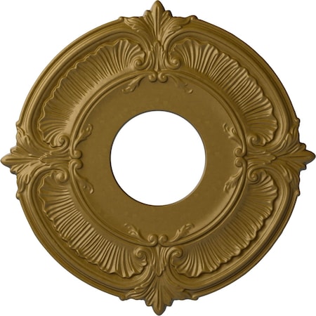 Ekena Millwork Attica Ceiling Medallion (Fits Canopies up to 3 1/2"), Hand-Painted Gold, 12 3/4"OD x 4"ID x 1/2"P CM12ATGLS